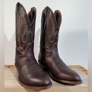 Men’s Boulet Ranch Hand Cowboy Boots Size 8 EE Oil-tanned Leather Made In Canada